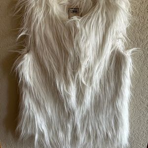 White Faux Fur Vest